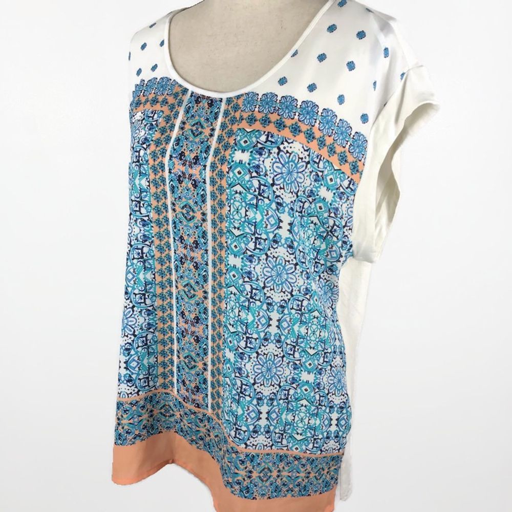 DR2 Daniel Rainn Crewneck Short Sleeve Blouse